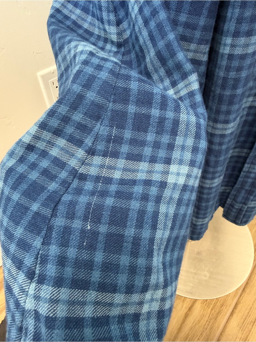 Polo Ralph Lauren Blue Plaid Button-Down Long Sleeve Maxi Shirt Dress Size L - Picture 11 of 15